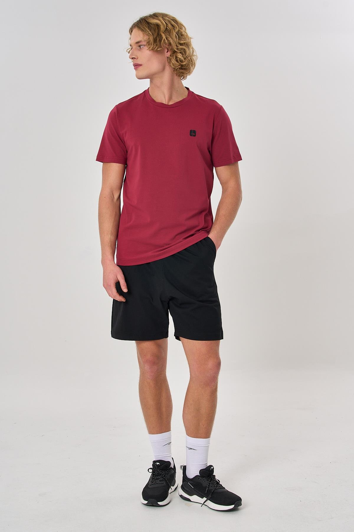 Maraton Regular Erkek Bisiklet Yaka  Koyu Kırmızı T-shirt