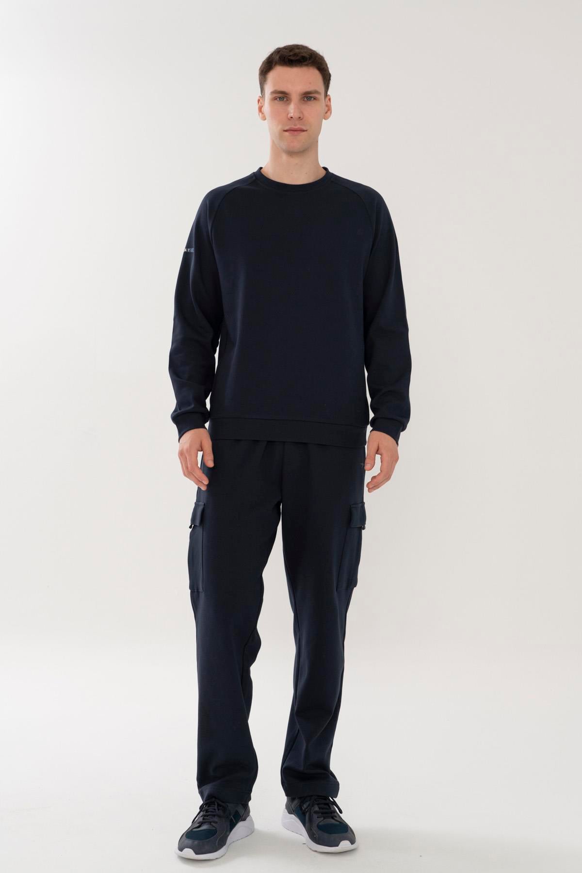 Maraton Regular Erkek Bisiklet Yaka  Lacivert- Sweatshirt