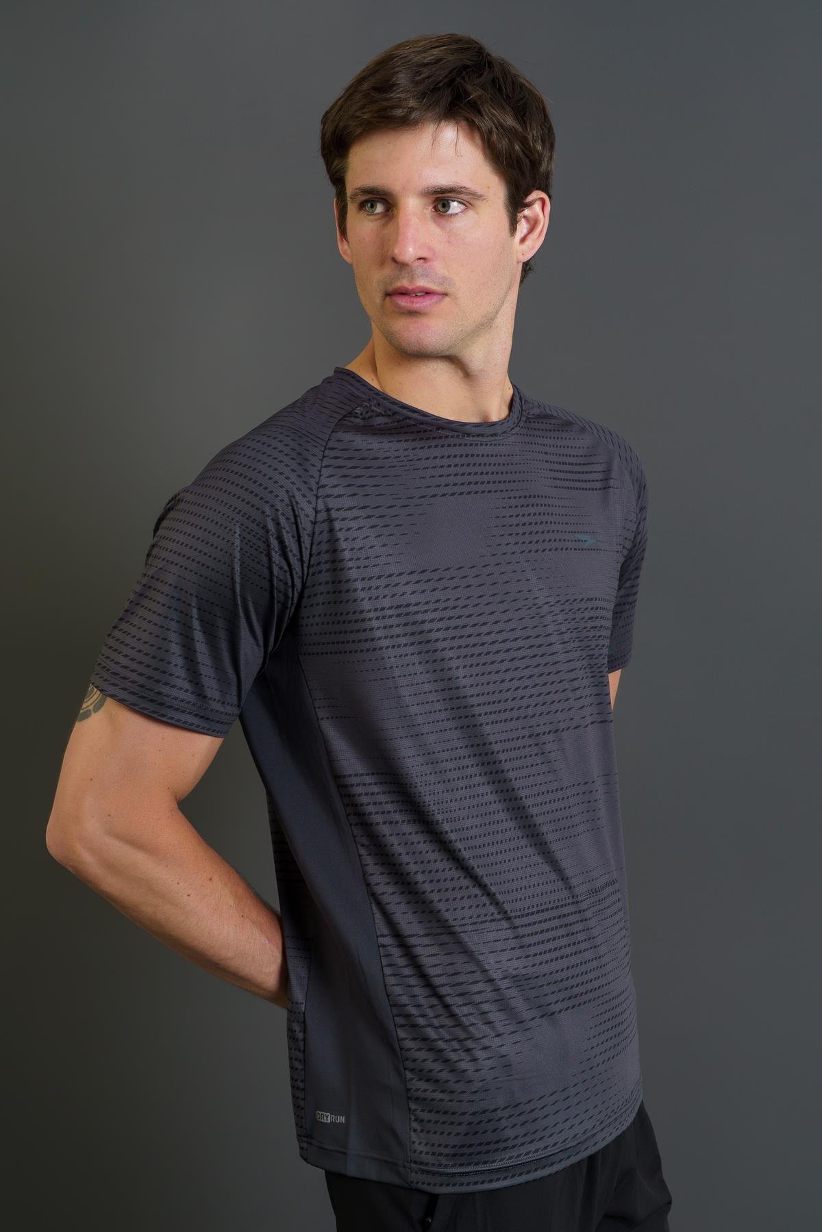 Maraton Regular Erkek Bisiklet Yaka  Reglan Kol Antrasit T-shirt 23683