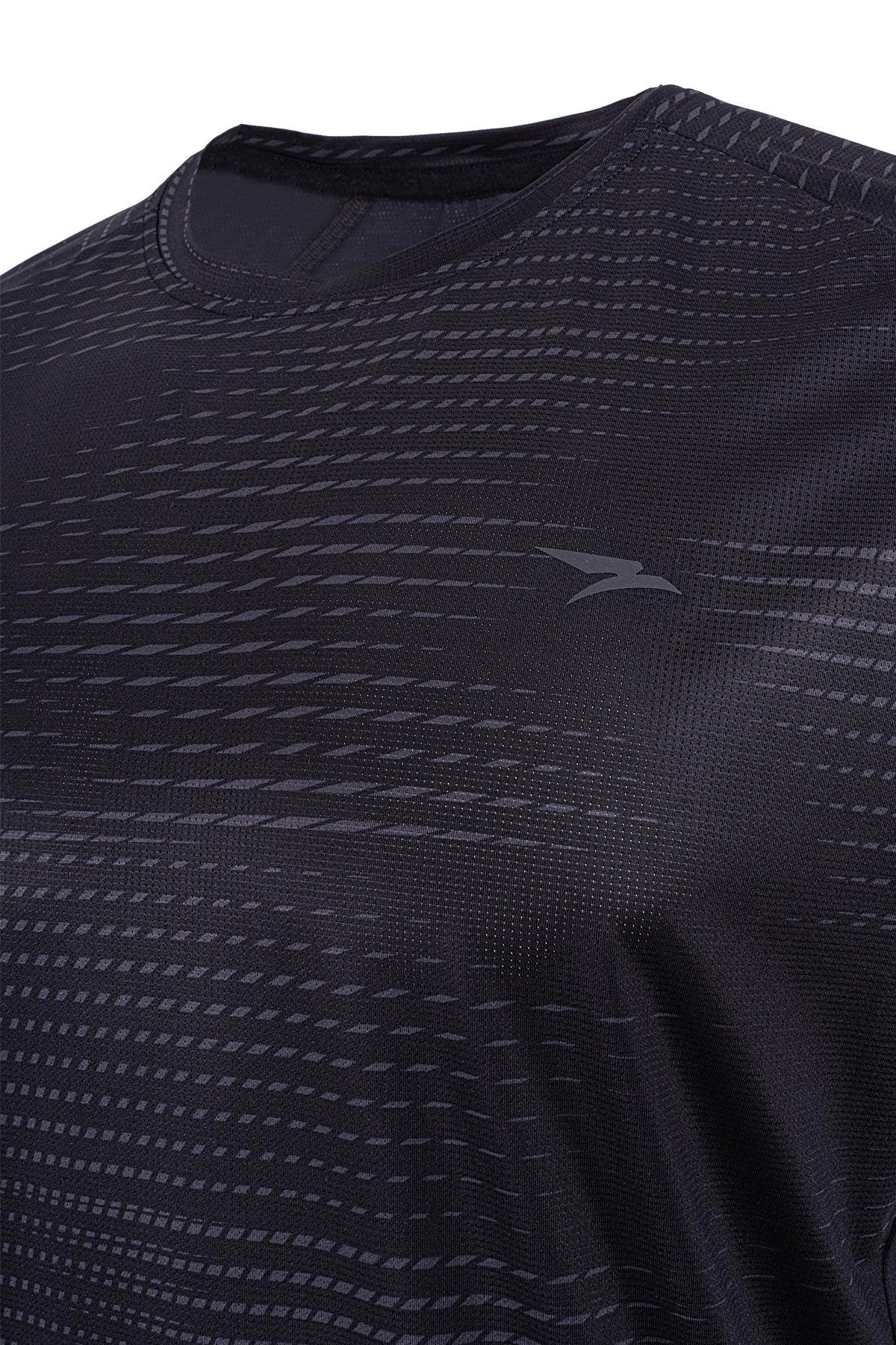 Maraton Regular Erkek Bisiklet Yaka  Reglan Kol Siyah T-shirt 23683