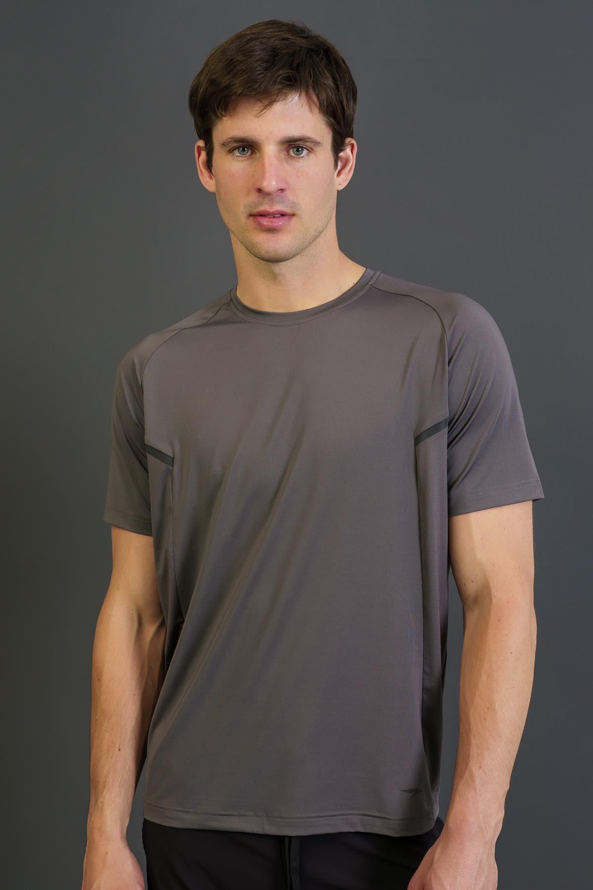 Maraton Regular Erkek Bisiklet Yaka  Reglan Kol Antrasit T-shirt T-SHIRT