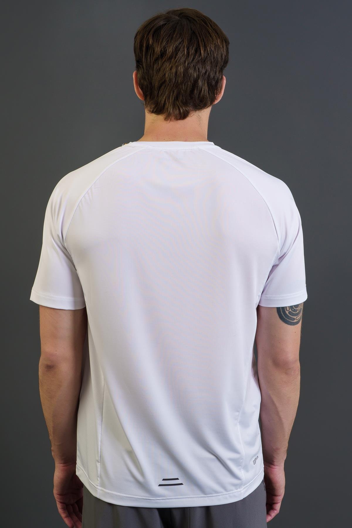 Maraton Regular Erkek Bisiklet Yaka  Reglan Kol Beyaz T-shirt T-SHIRT
