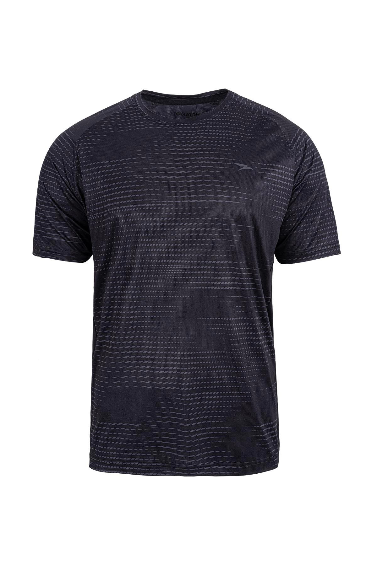 Maraton Regular Erkek Bisiklet Yaka  Reglan Kol Siyah T-shirt 23683