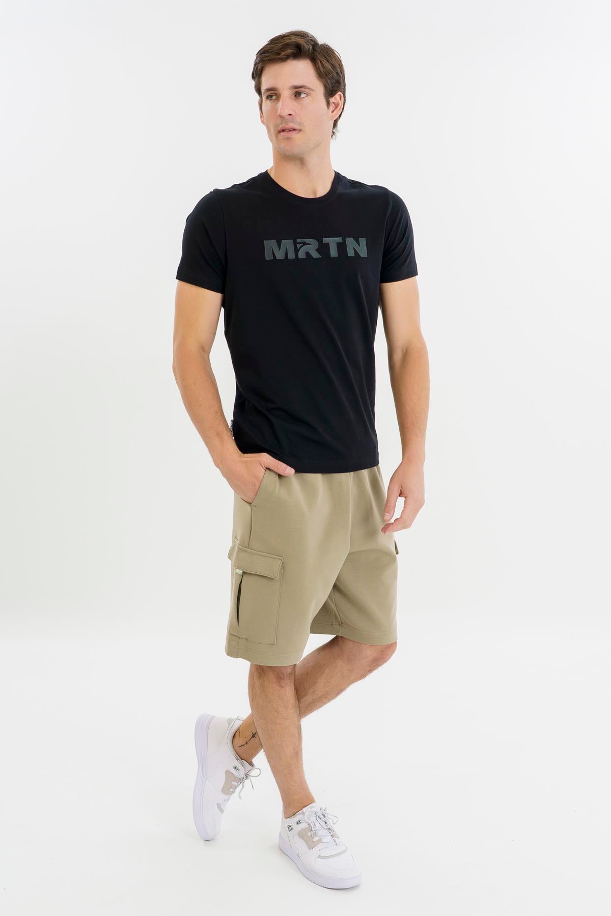 Maraton Regular Erkek Bisiklet Yaka  Siyah- T-shirt