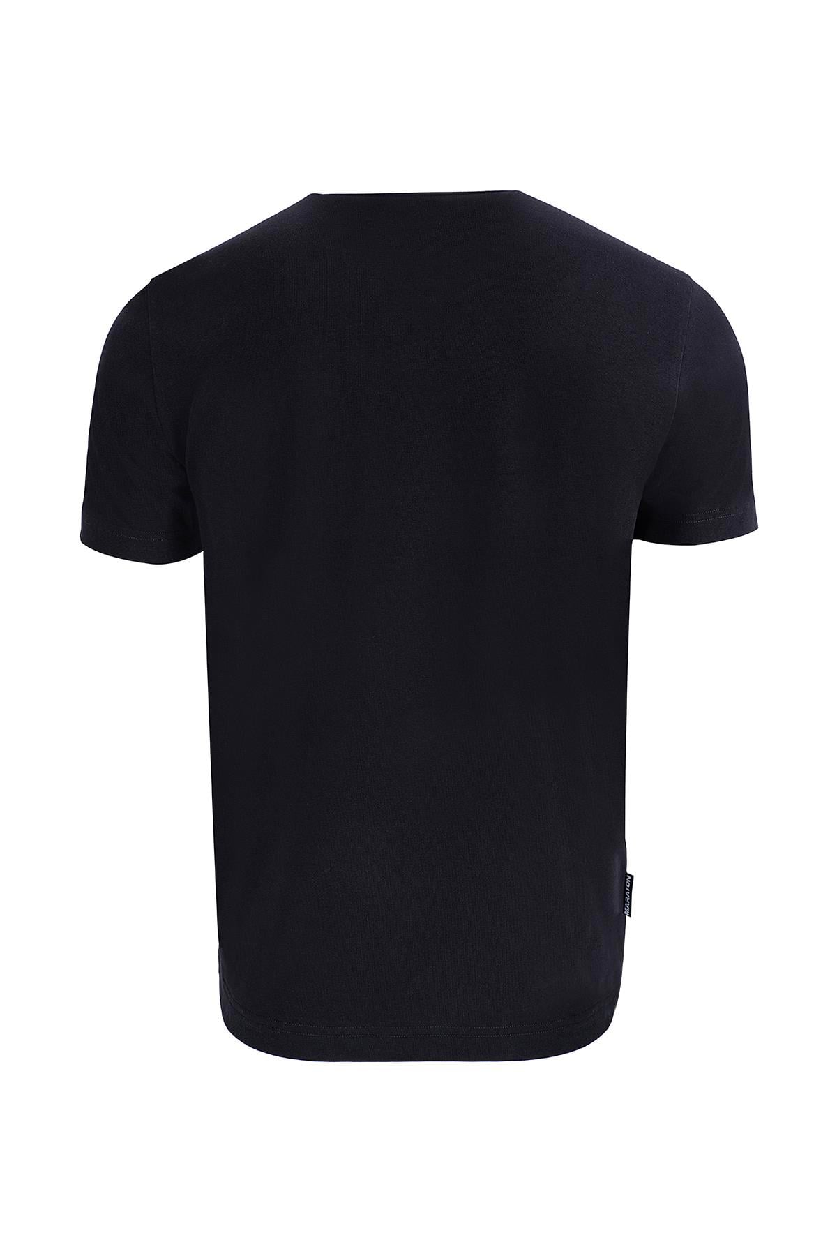 Maraton Regular Erkek Bisiklet Yaka  Siyah- T-shirt