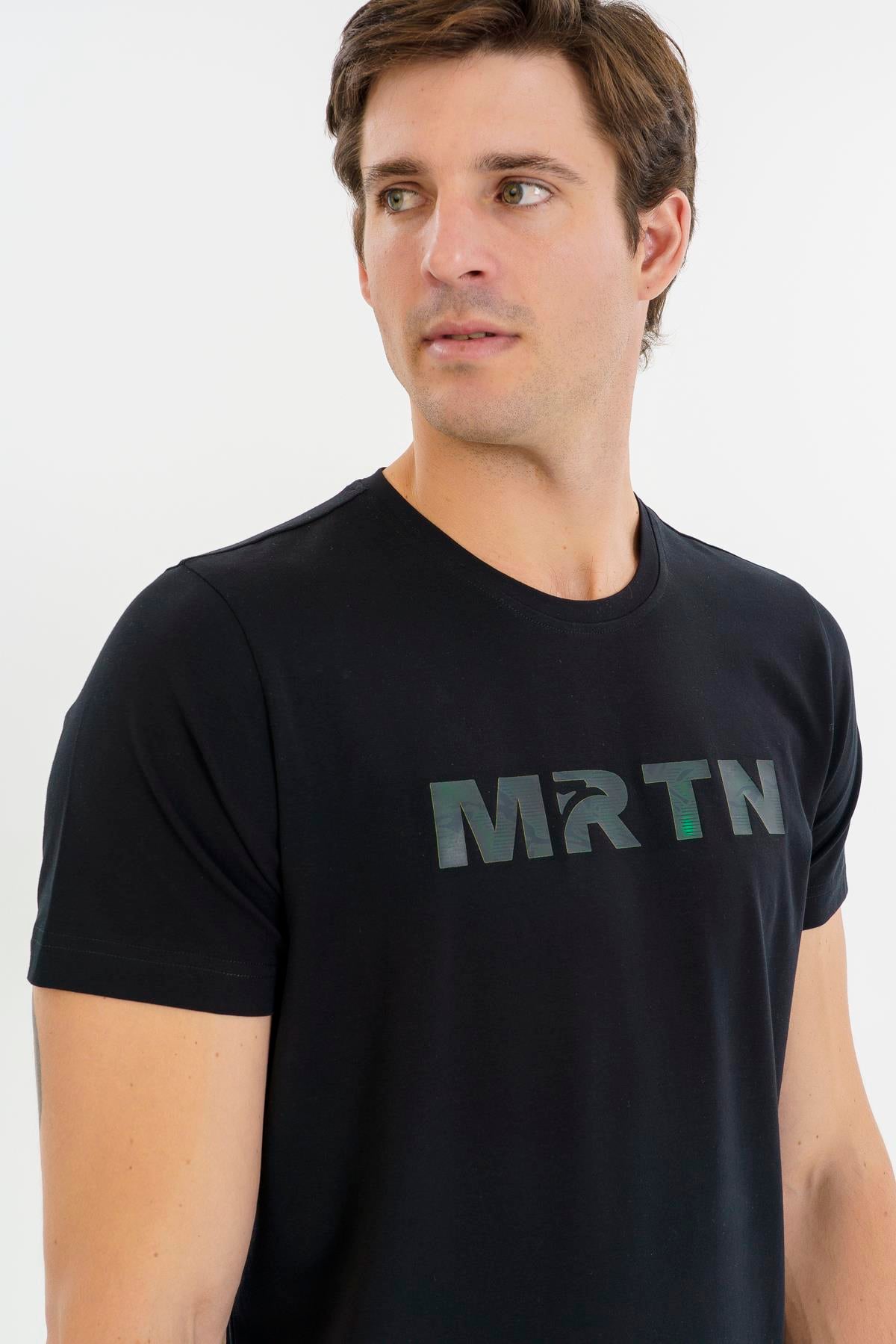 Maraton Regular Erkek Bisiklet Yaka  Siyah- T-shirt
