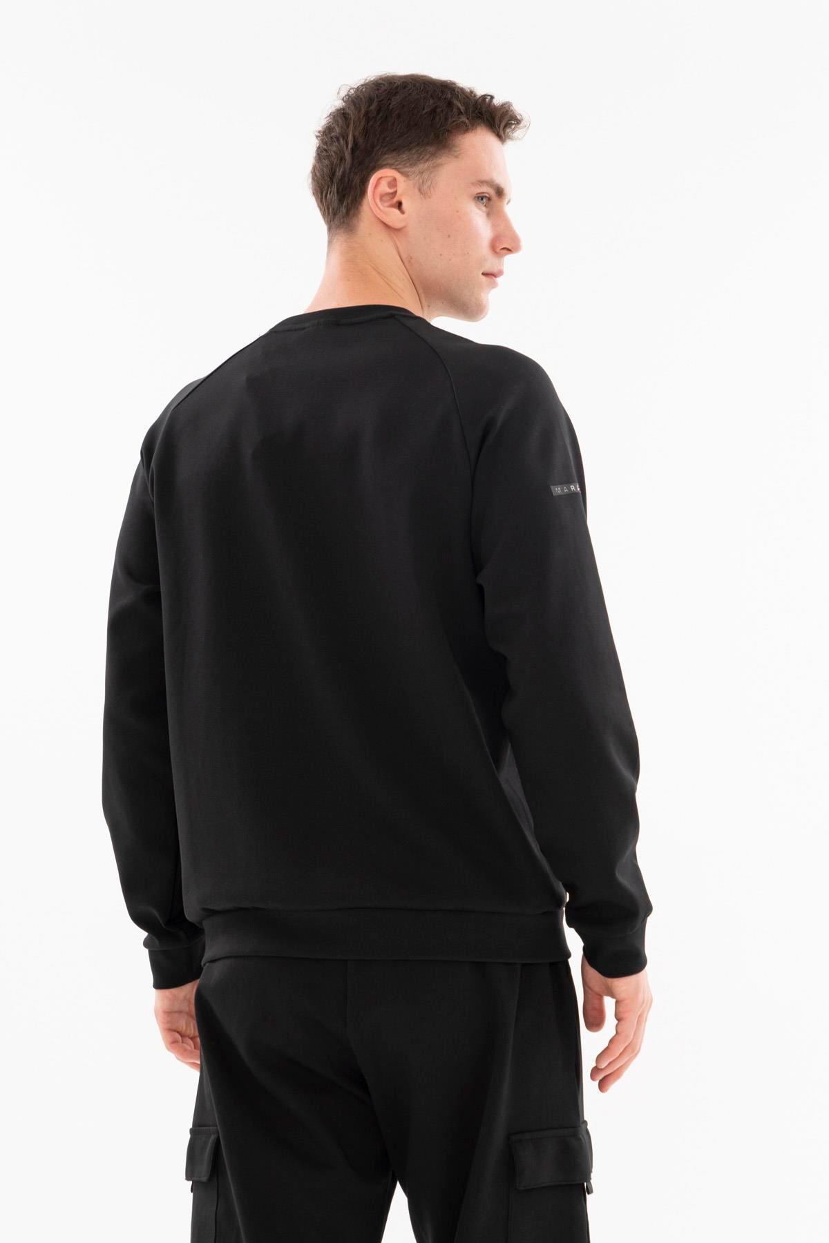 Maraton Regular Erkek Bisiklet Yaka  Siyah- Sweatshirt
