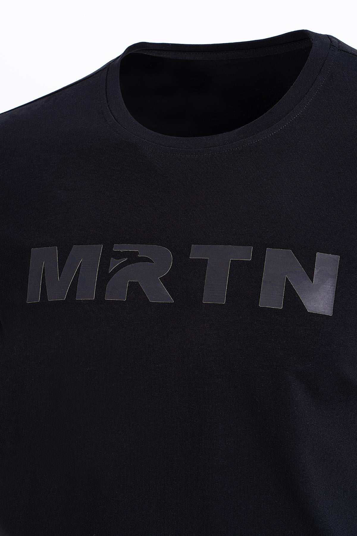 Maraton Regular Erkek Bisiklet Yaka  Siyah- T-shirt