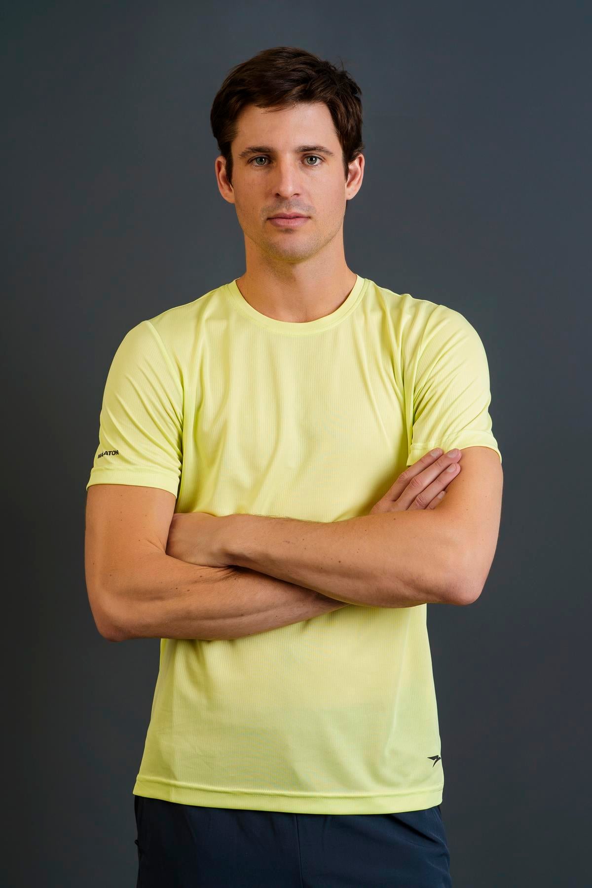 Maraton Regular Erkek Bisiklet Yaka  Takma Kol  T-shirt 23391