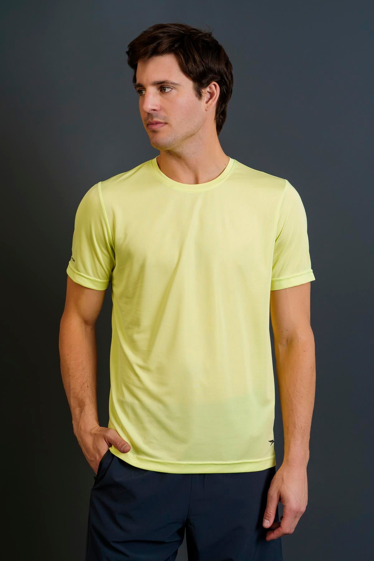 Maraton Regular Erkek Bisiklet Yaka  Takma Kol  T-shirt 23391