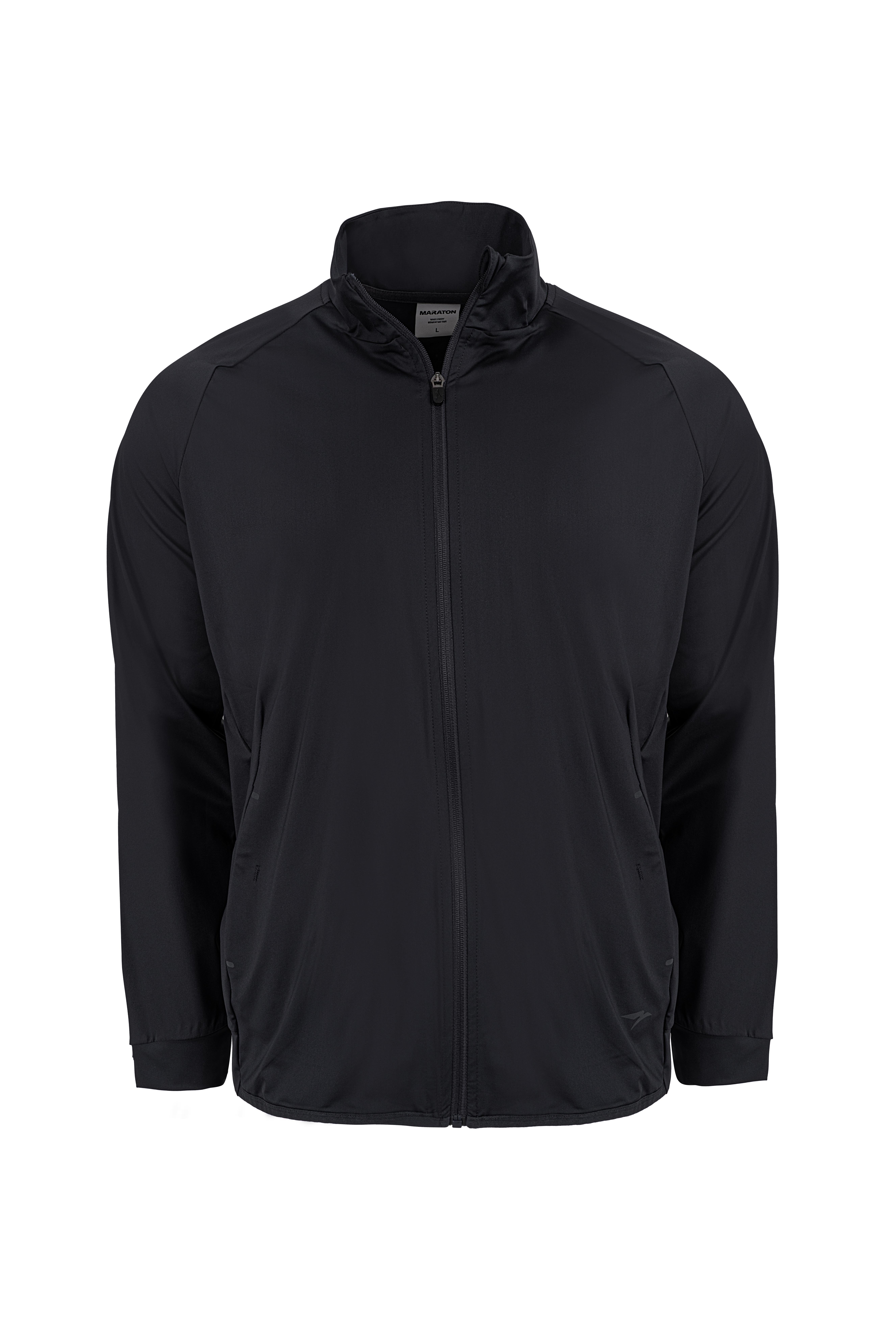Maraton Regular Erkek Dik Yaka  Reglan Kol Siyah Eşofman Üstü 23801