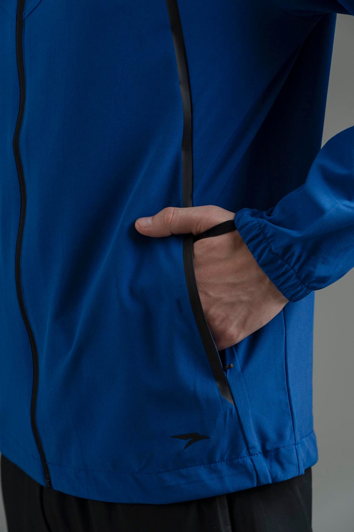 Maraton Regular Erkek Kapüşonlu  Reglan Kol Saks Eşofman Üstü 23544