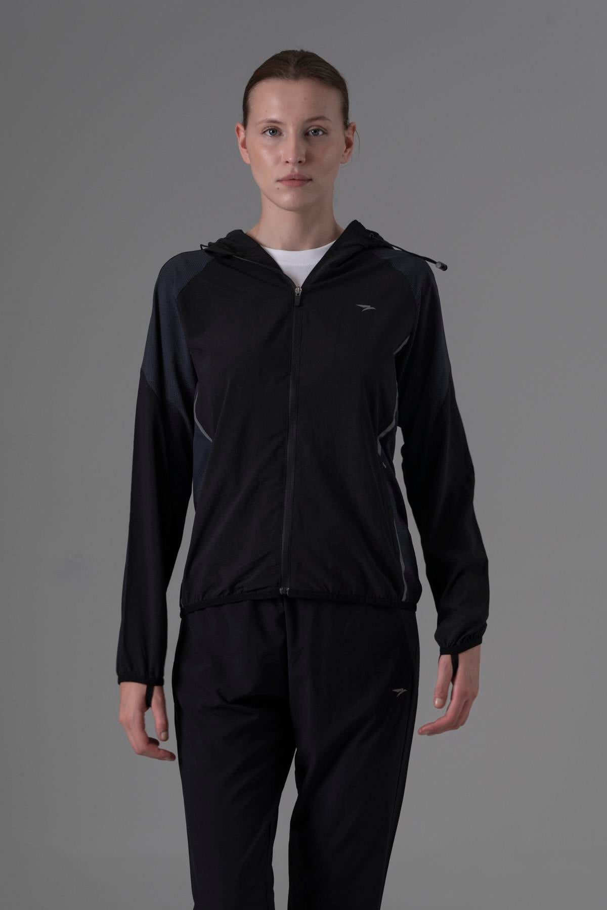 Maraton Regular Kadın Kapşonlu  Reglan Kol  Tracktop 23890
