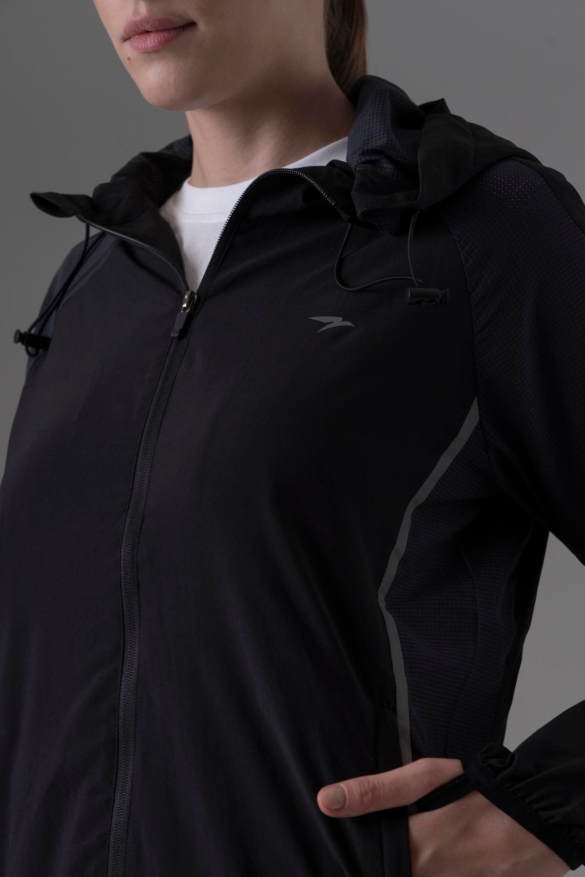 Maraton Regular Kadın Kapşonlu  Reglan Kol  Tracktop 23890