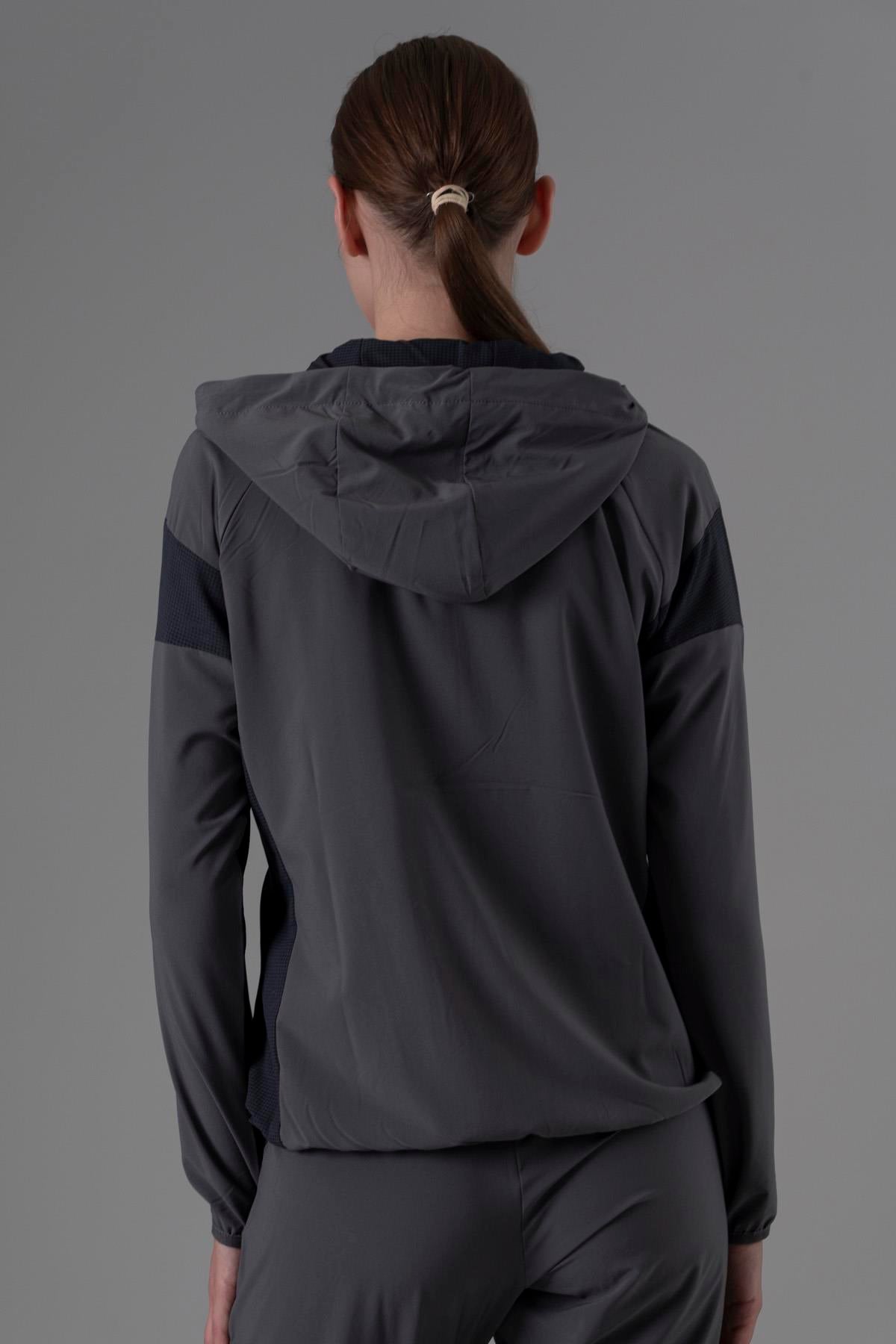 Maraton Regular Kadın Kapşonlu  Reglan Kol  Tracktop 23890