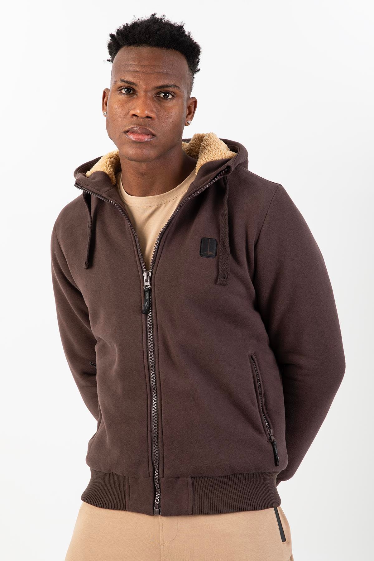 Maraton Sportswear Comfort Erkek Kapşonlu  Reglan Kol Basic  Mont 21745