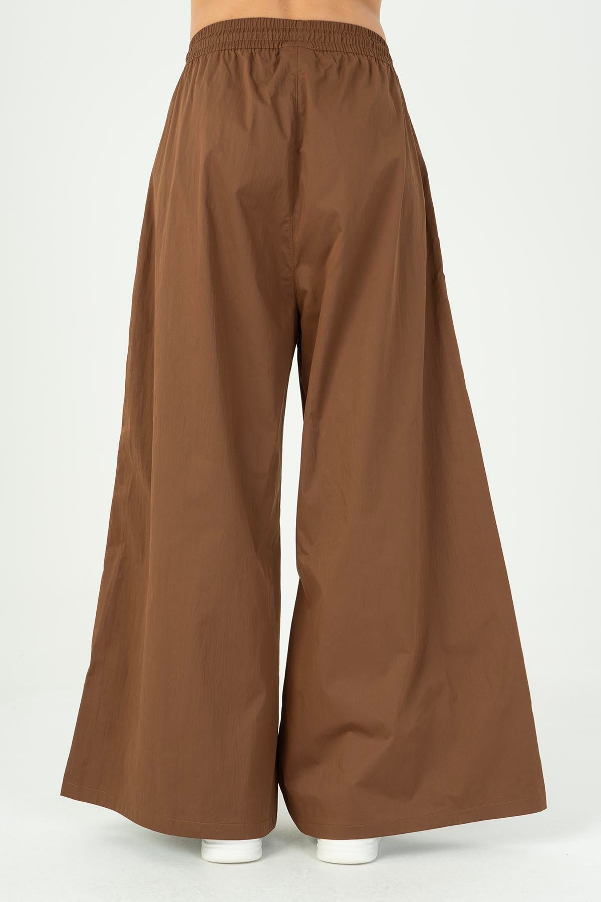 Maraton Sportswear Comfort Kadın  Bol Paça  Basic Taba Pantolon 23004