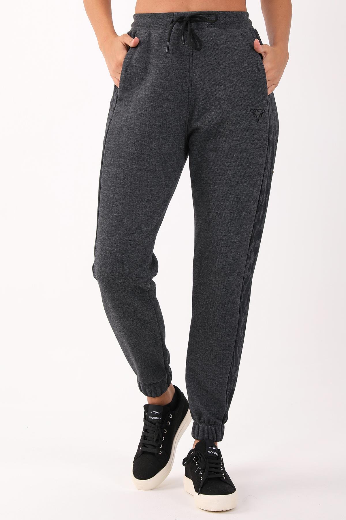 Maraton Sportswear Comfort Kadın  Dönüşlü Paça  Basic Pantolon 21451