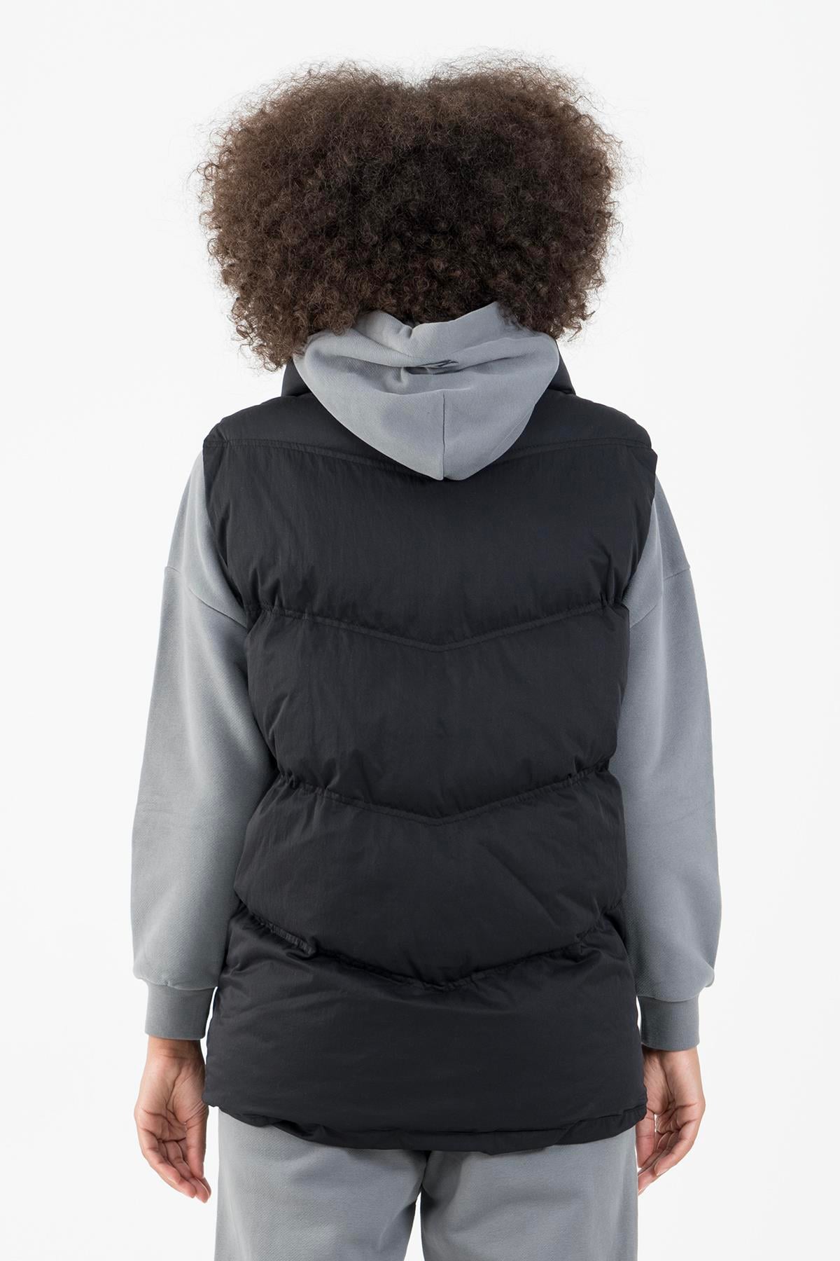Maraton Sportswear Oversize Kadın Dik Yaka  Kolsuz Basic Yelek 22955