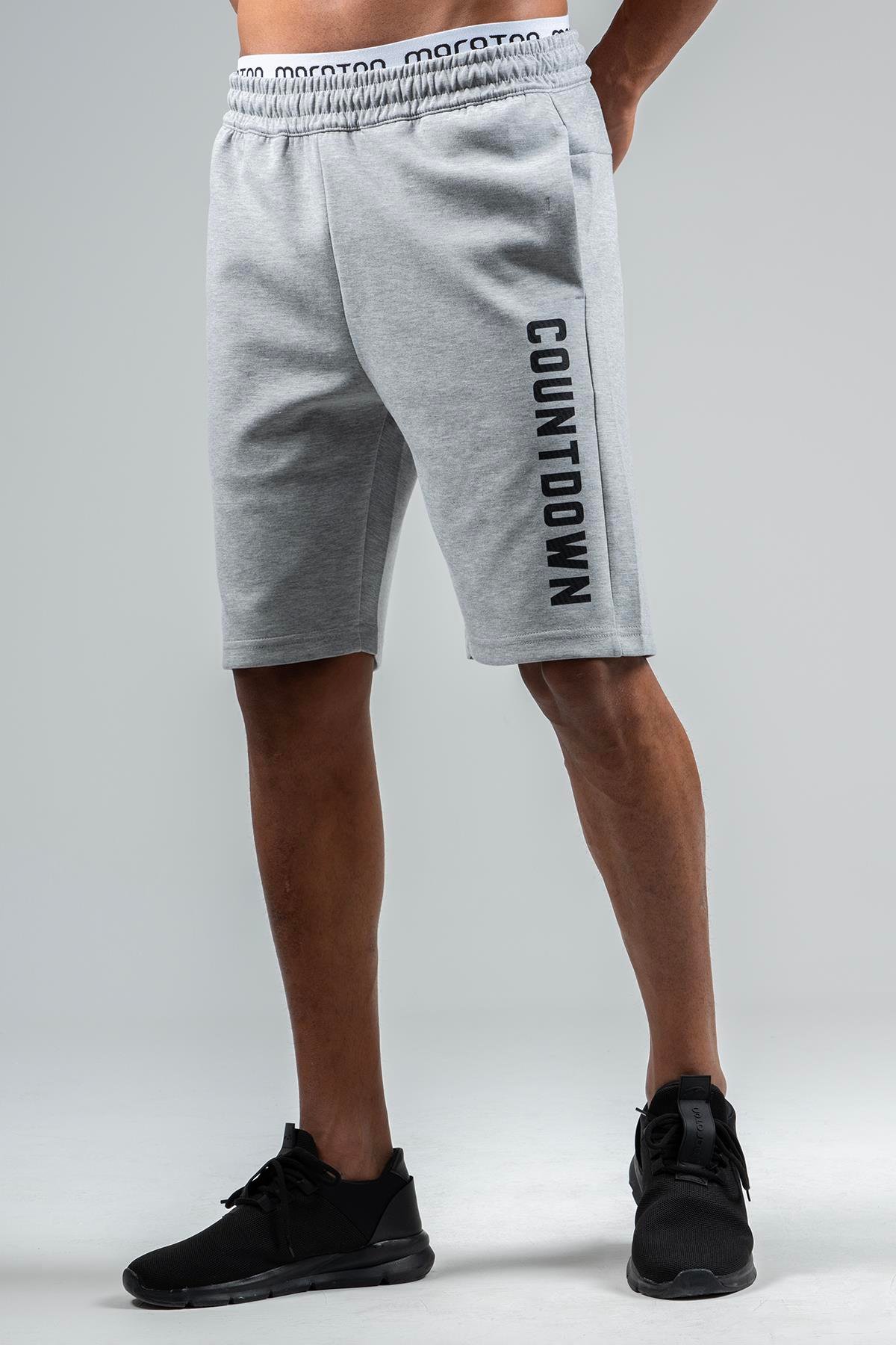 Maraton Sportswear Regular Erkek    Basic Gri Melanj Şort 22709