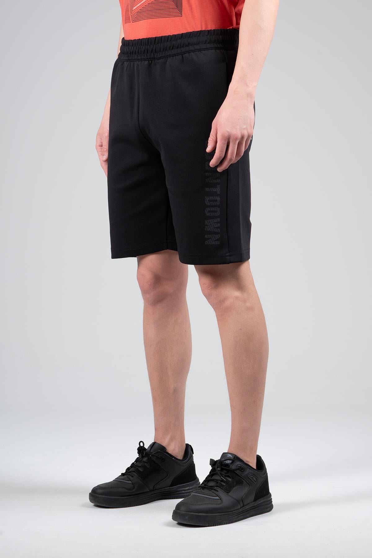 Maraton Sportswear Regular Erkek    Basic Siyah-Siyah Şort 22709