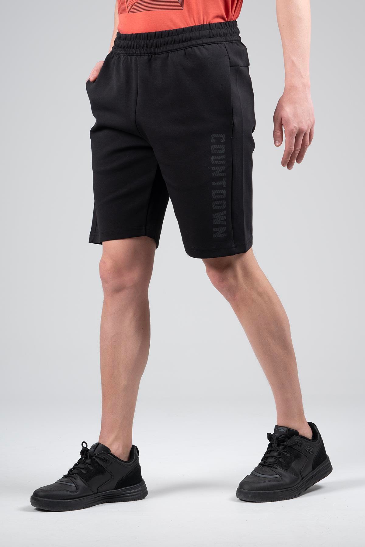 Maraton Sportswear Regular Erkek    Basic Siyah-Siyah Şort 22709