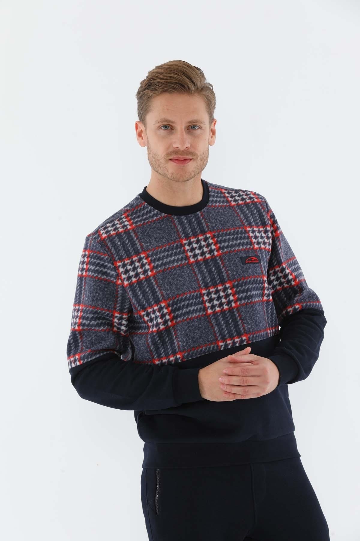 Maraton Sportswear Regular Erkek Bisiklet Yaka  Uzun Kol Basic Sweatshirt 20231