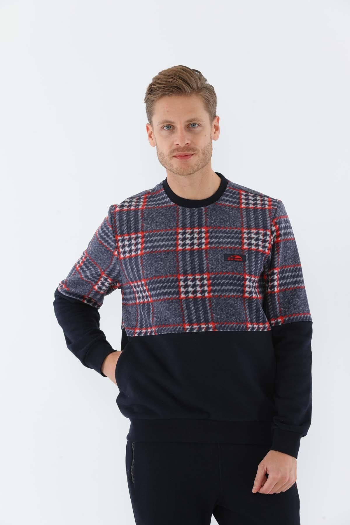Maraton Sportswear Regular Erkek Bisiklet Yaka  Uzun Kol Basic Sweatshirt 20231
