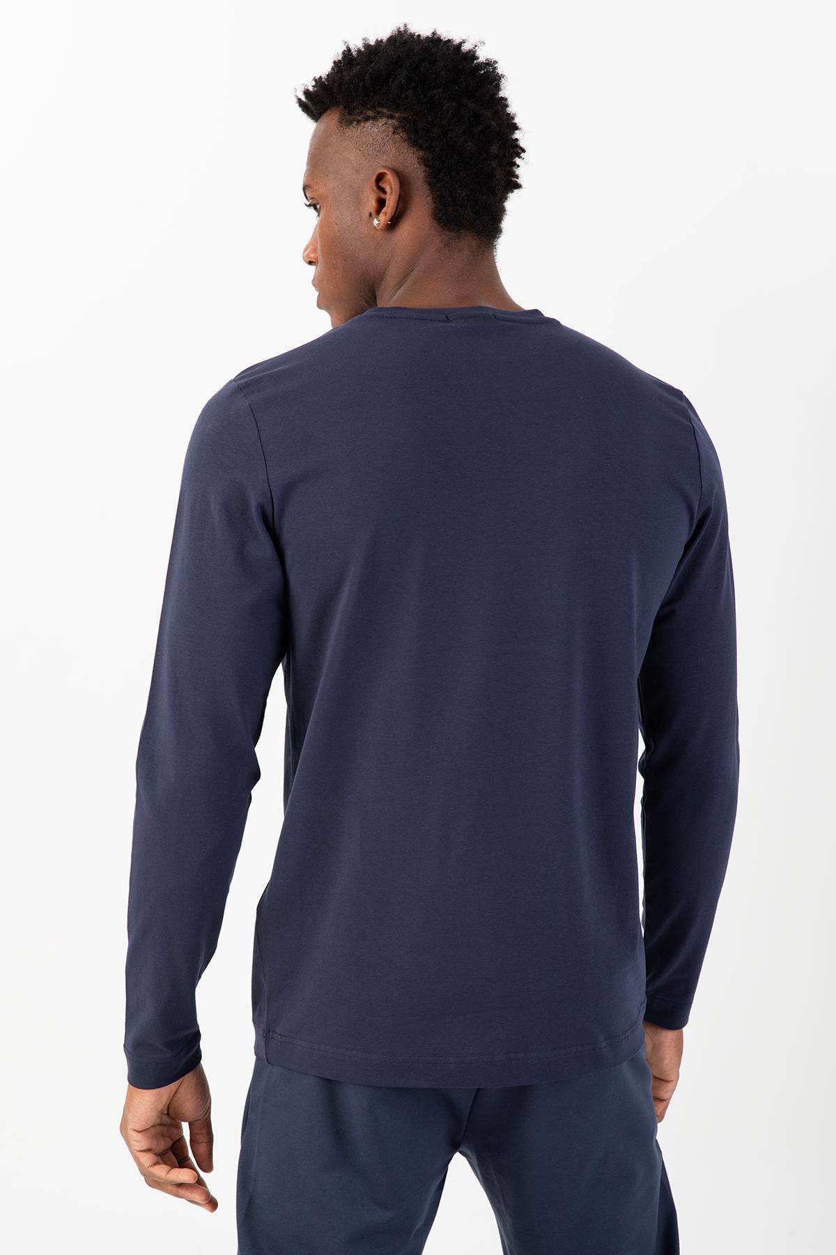 Maraton Sportswear Regular Erkek Bisiklet Yaka  Takma Kol Basic  Sweatshirt 22325