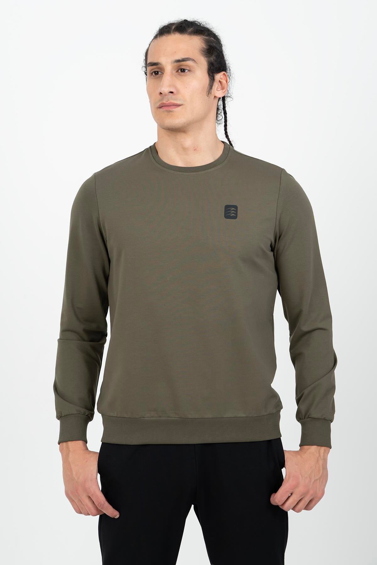 Maraton Sportswear Regular Erkek Bisiklet Yaka  Uzun Kol Basic Sweatshirt 21703