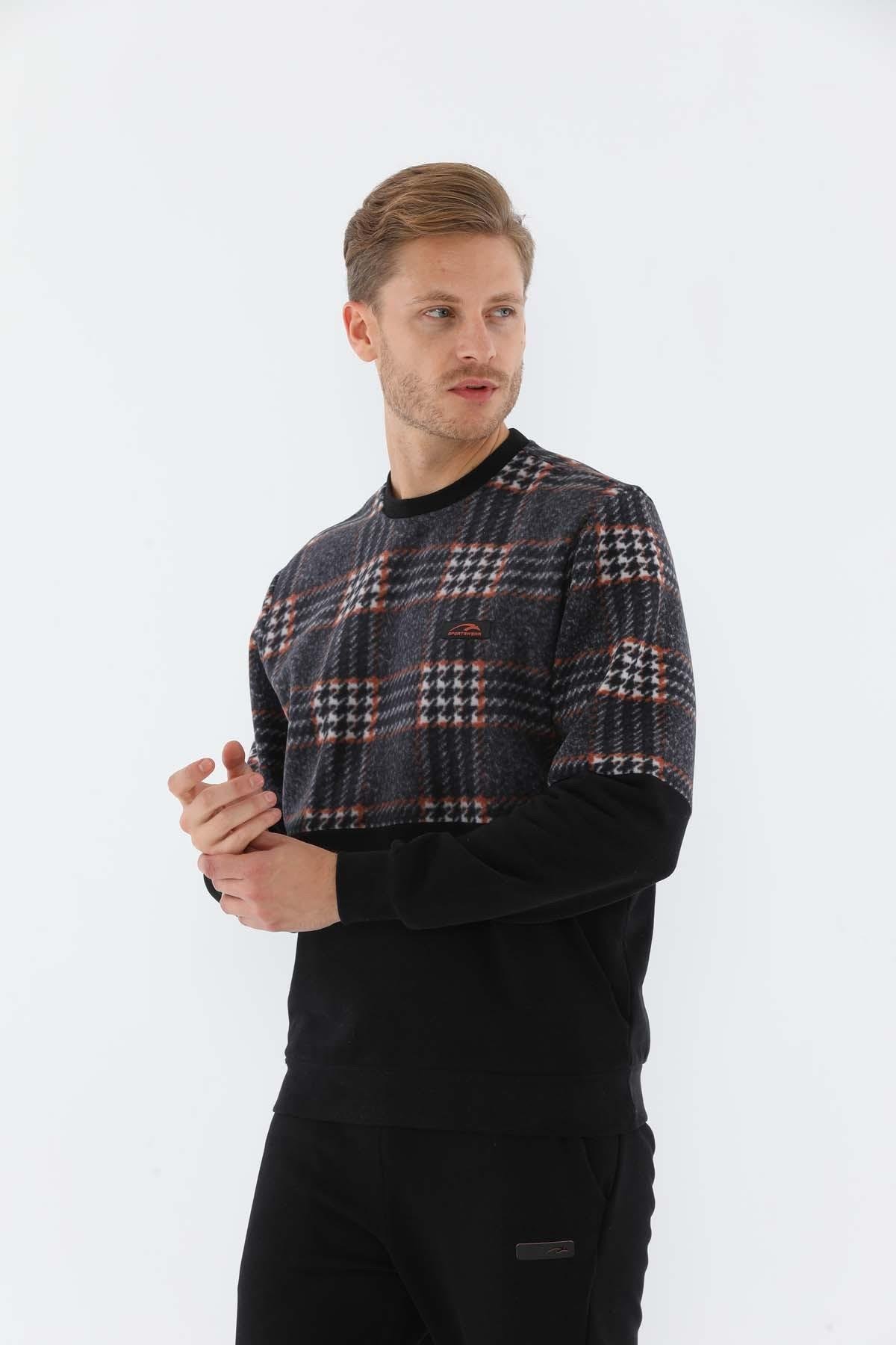 Maraton Sportswear Regular Erkek Bisiklet Yaka  Uzun Kol Basic Sweatshirt 20231