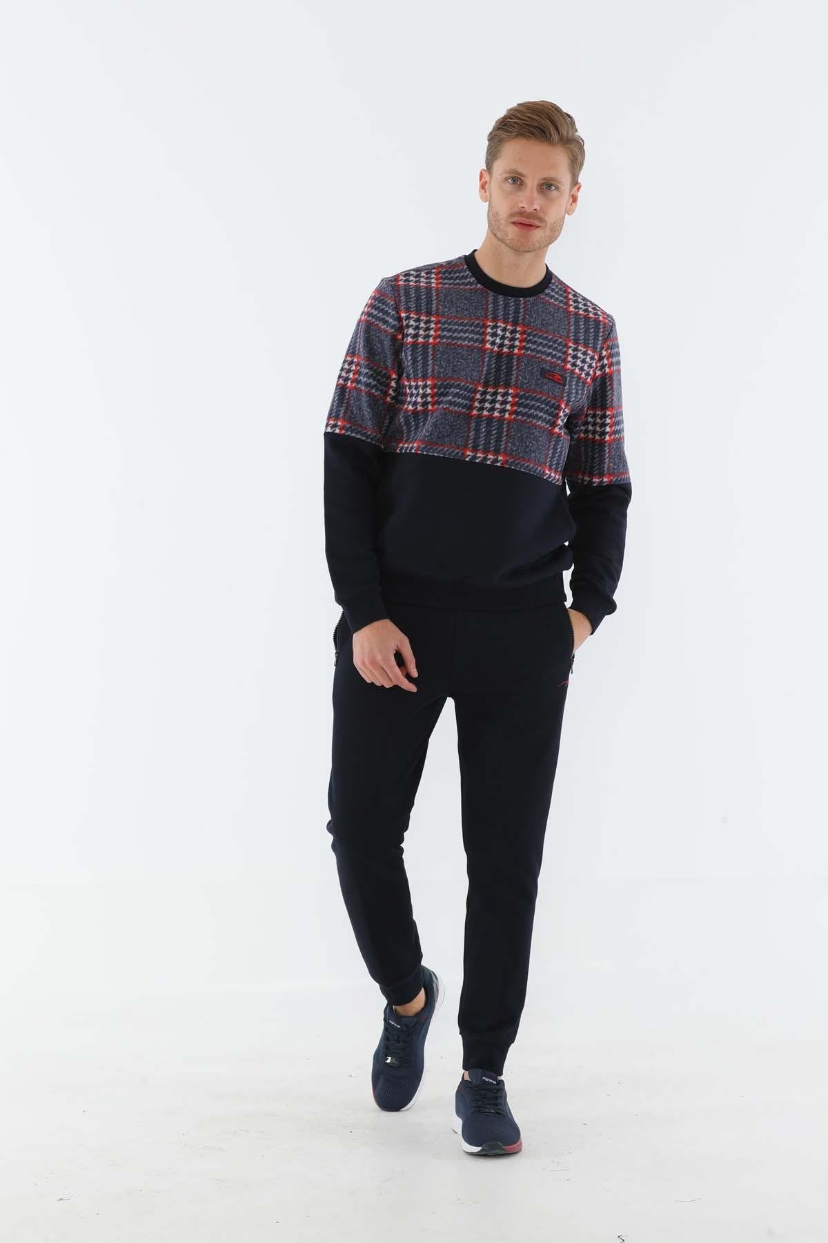 Maraton Sportswear Regular Erkek Bisiklet Yaka  Uzun Kol Basic Sweatshirt 20231