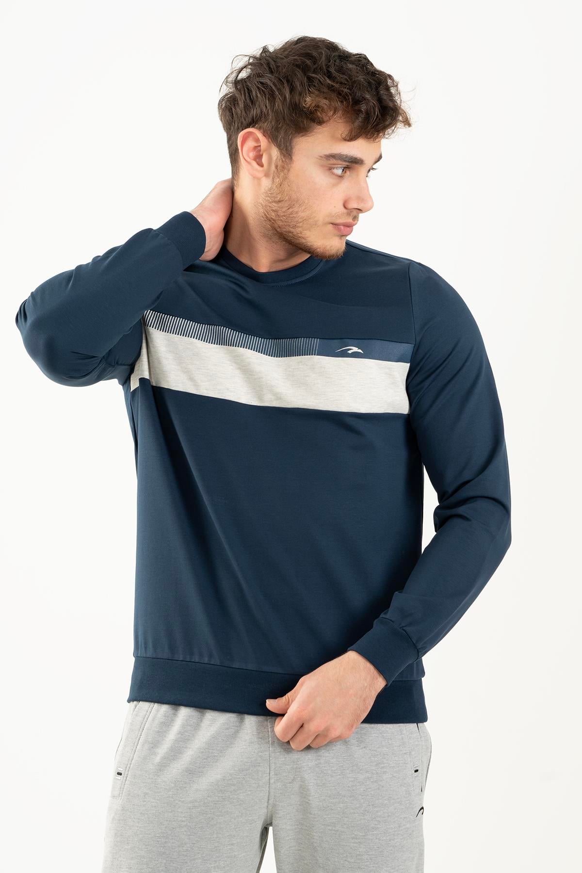 Maraton Sportswear Regular Erkek Bisiklet Yaka  Uzun Kol Basic Sweatshirt 21705