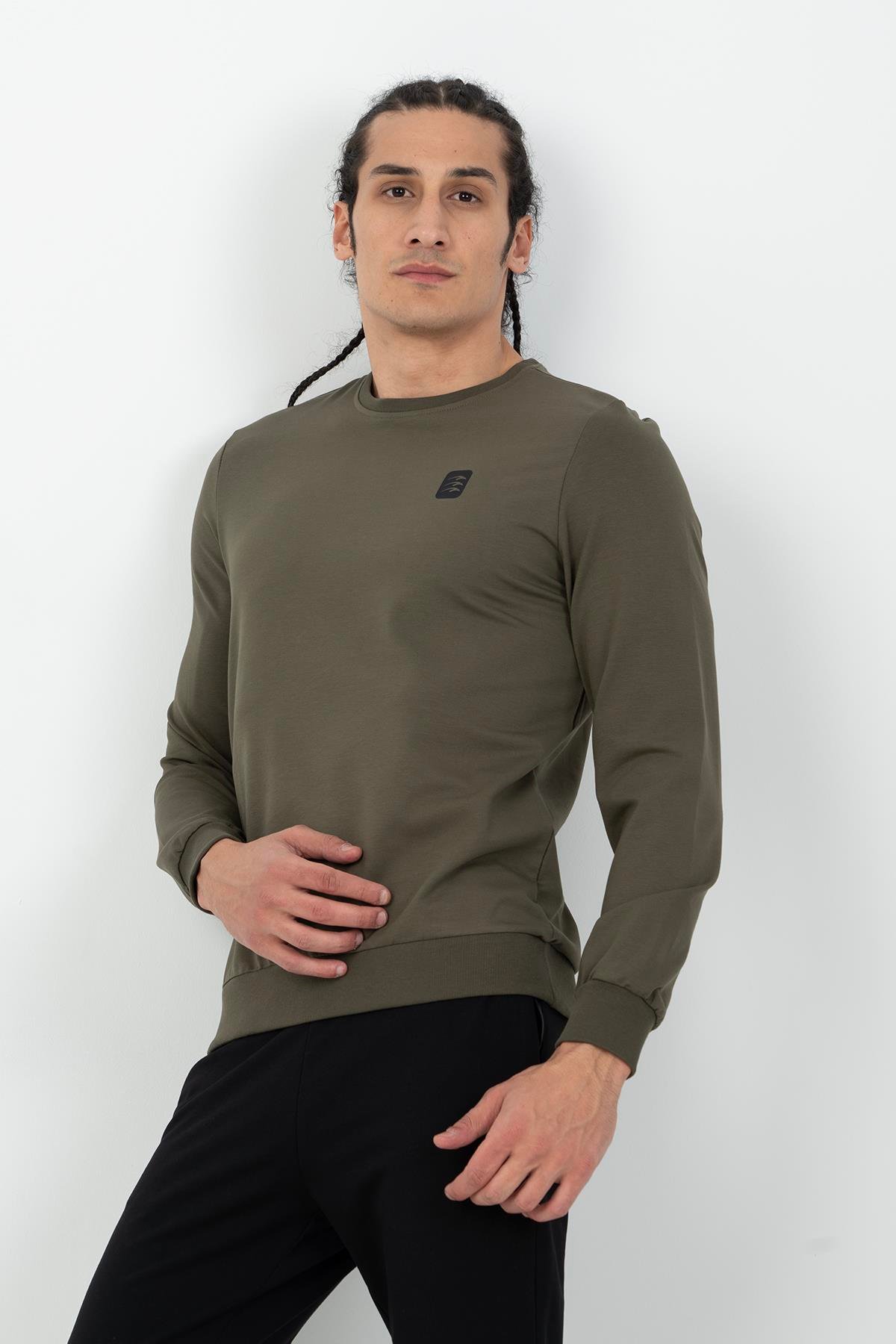 Maraton Sportswear Regular Erkek Bisiklet Yaka  Uzun Kol Basic Sweatshirt 21703