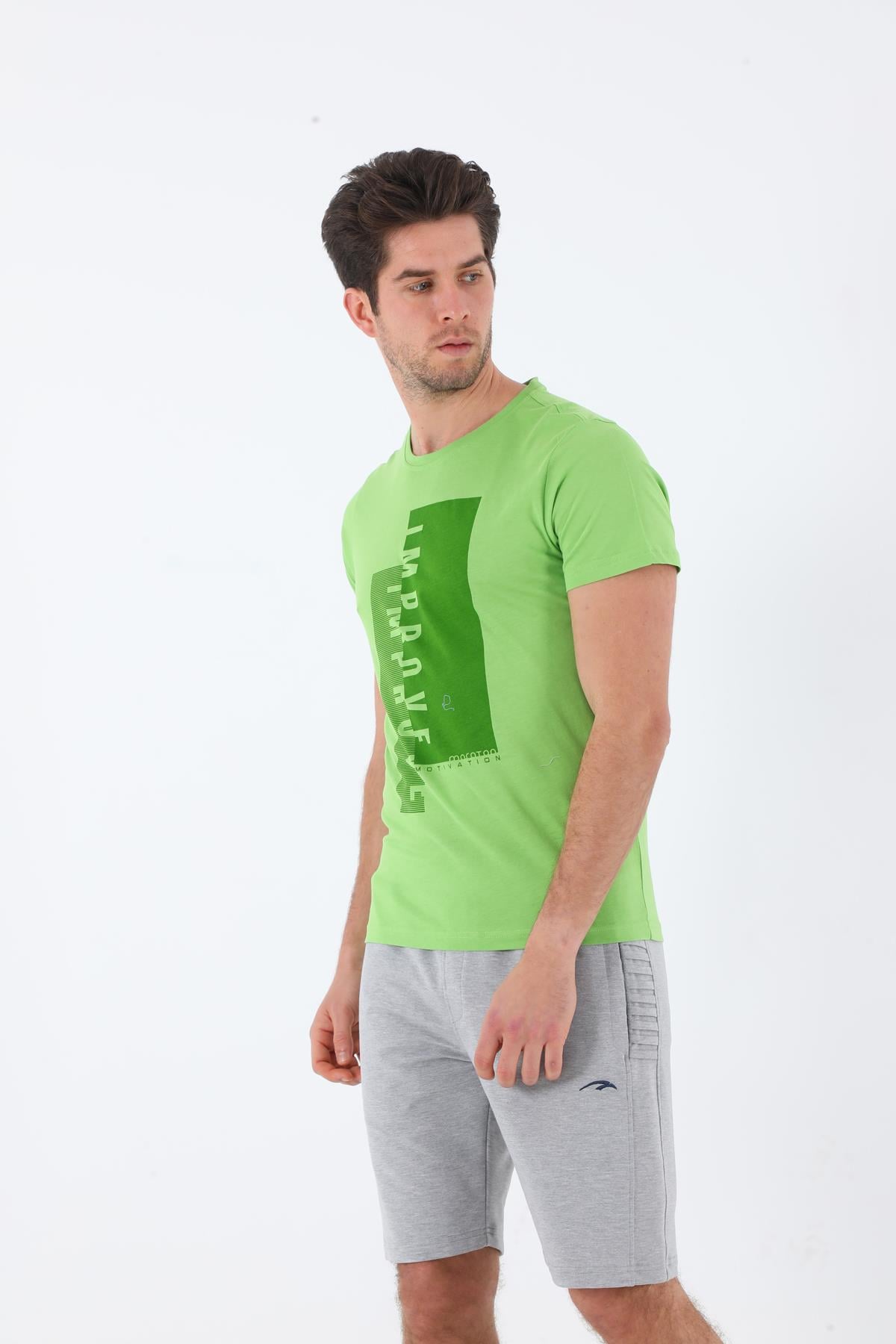 Maraton Sportswear Regular Erkek Bisiklet Yaka  Kısa Kol Basic T-shirt 18477