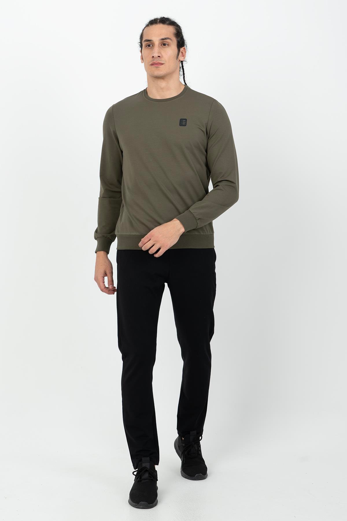 Maraton Sportswear Regular Erkek Bisiklet Yaka  Uzun Kol Basic Sweatshirt 21703