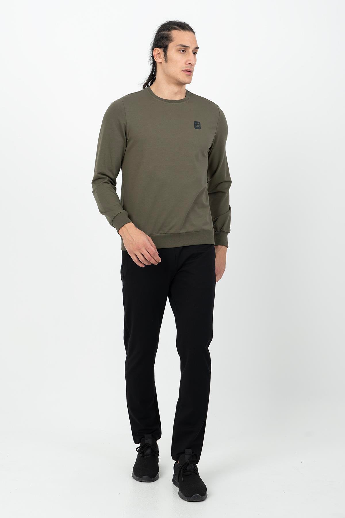 Maraton Sportswear Regular Erkek Bisiklet Yaka  Uzun Kol Basic Sweatshirt 21703