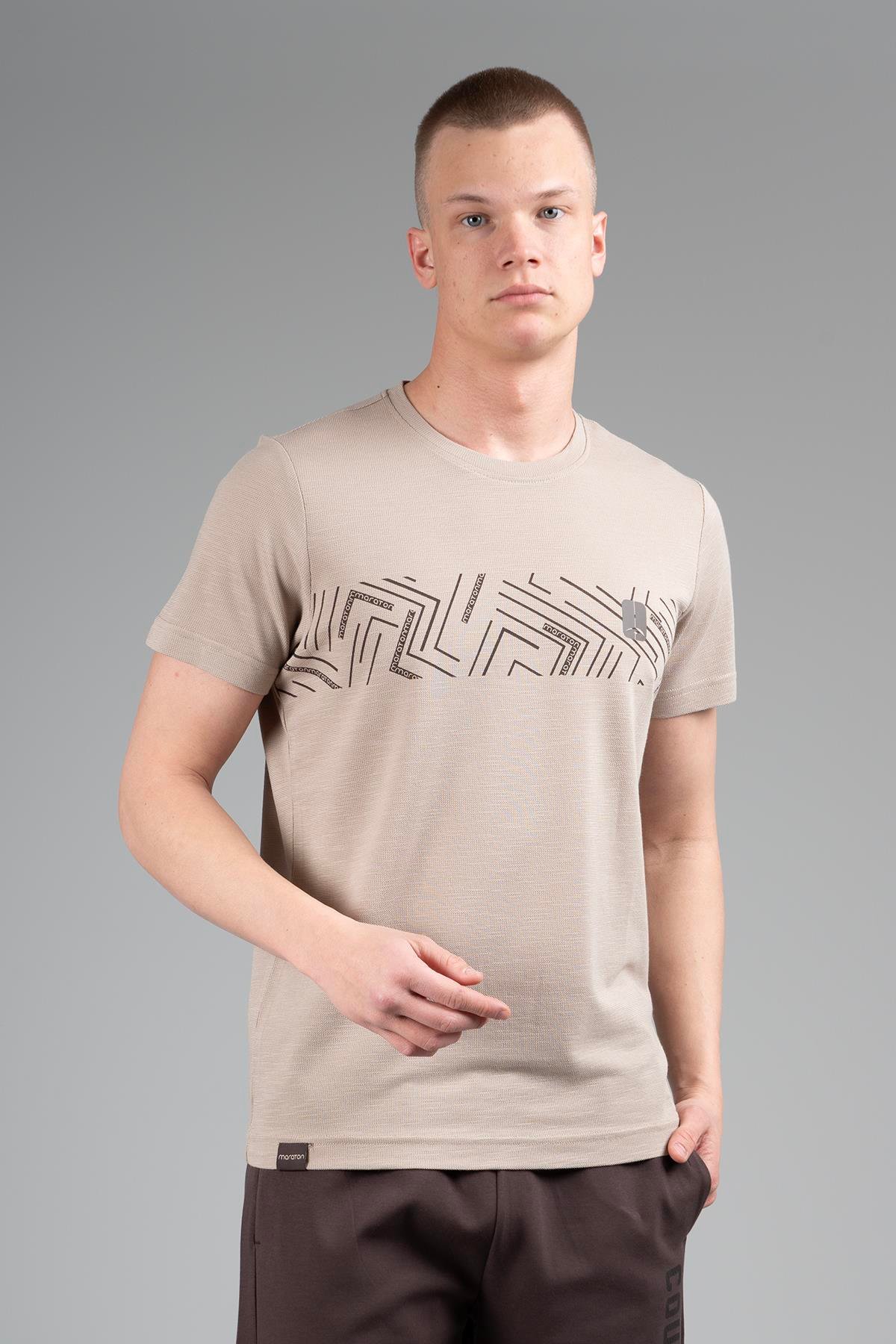 Maraton Sportswear Regular Erkek Bisiklet Yaka  Kısa Kol Basic  T-shirt 22514