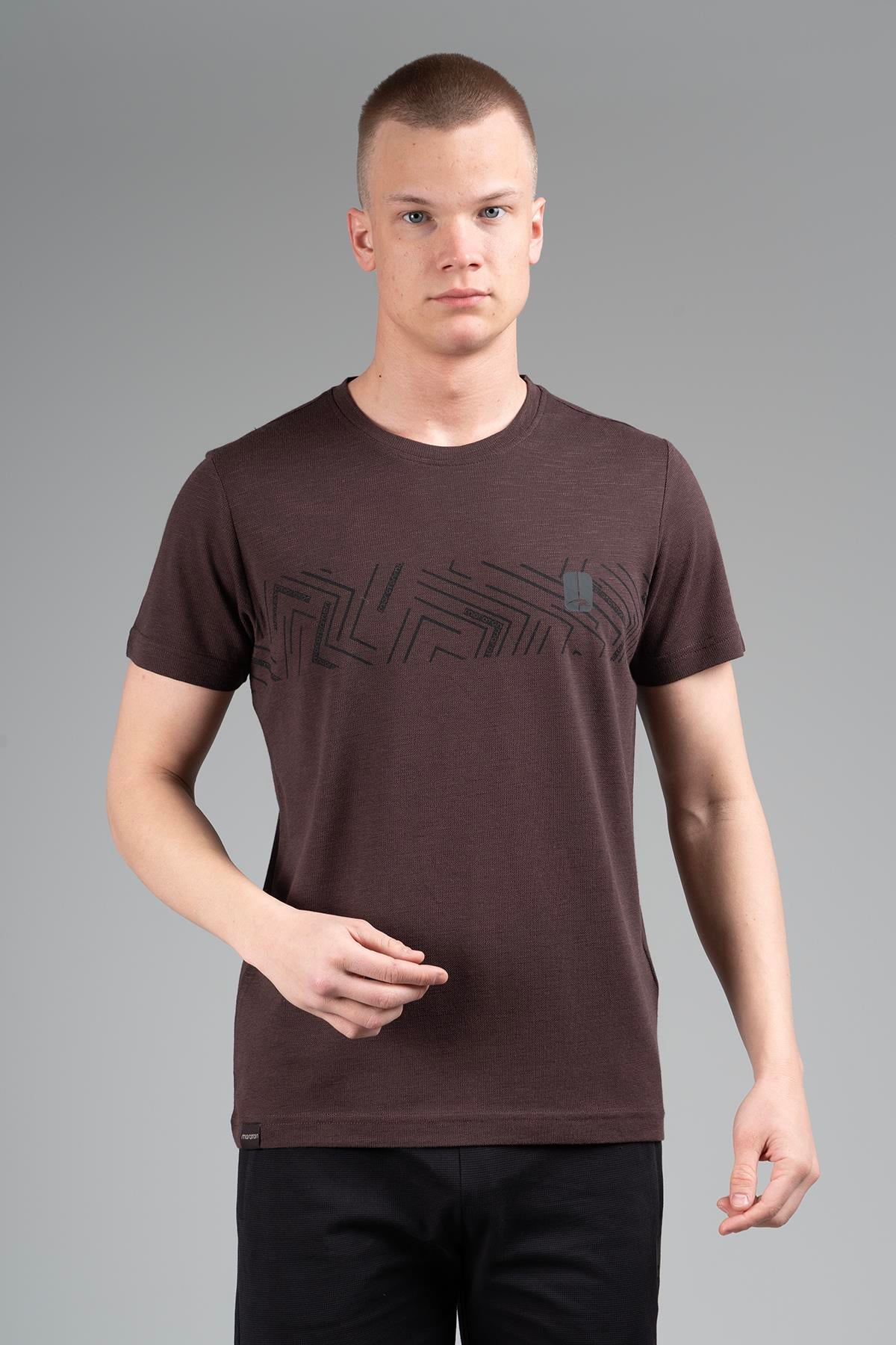 Maraton Sportswear Regular Erkek Bisiklet Yaka  Kısa Kol Basic  T-shirt 22514