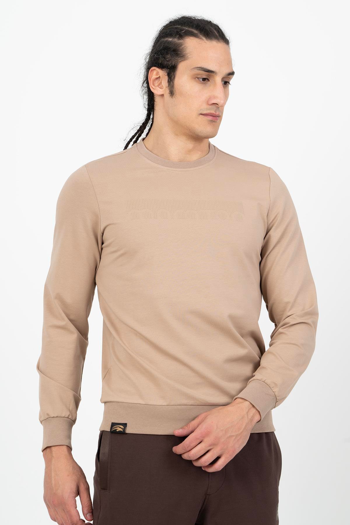 Maraton Sportswear Regular Erkek Bisiklet Yaka  Uzun Kol Basic Sweatshirt 21702