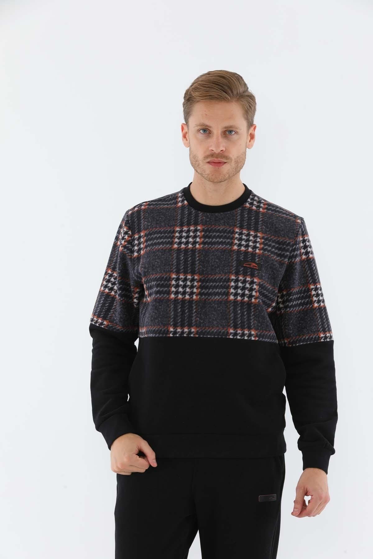 Maraton Sportswear Regular Erkek Bisiklet Yaka  Uzun Kol Basic Sweatshirt 20231