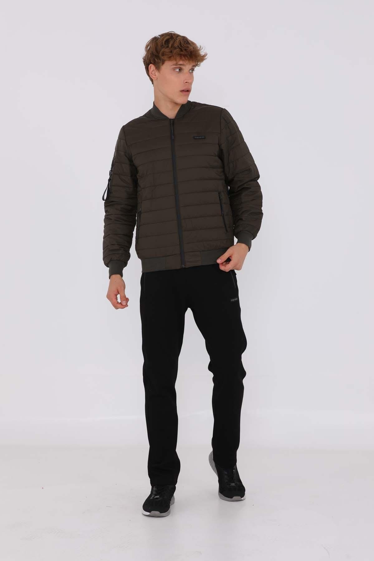 Maraton Sportswear Regular Erkek Dik Yaka  Uzun Kol Basic Mont 20211