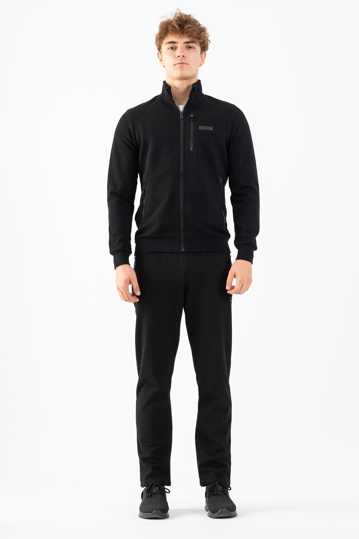 Maraton Sportswear Regular Erkek Dik Yaka  Uzun Kol Basic Eşofman Üstü 21816
