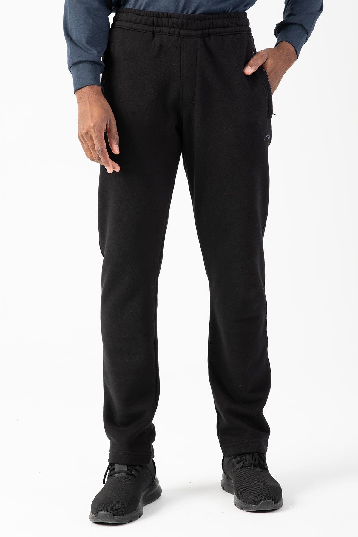 Maraton Sportswear Regular Erkek  Düz Paça  Basic Siyah Eşofman Altı 17935