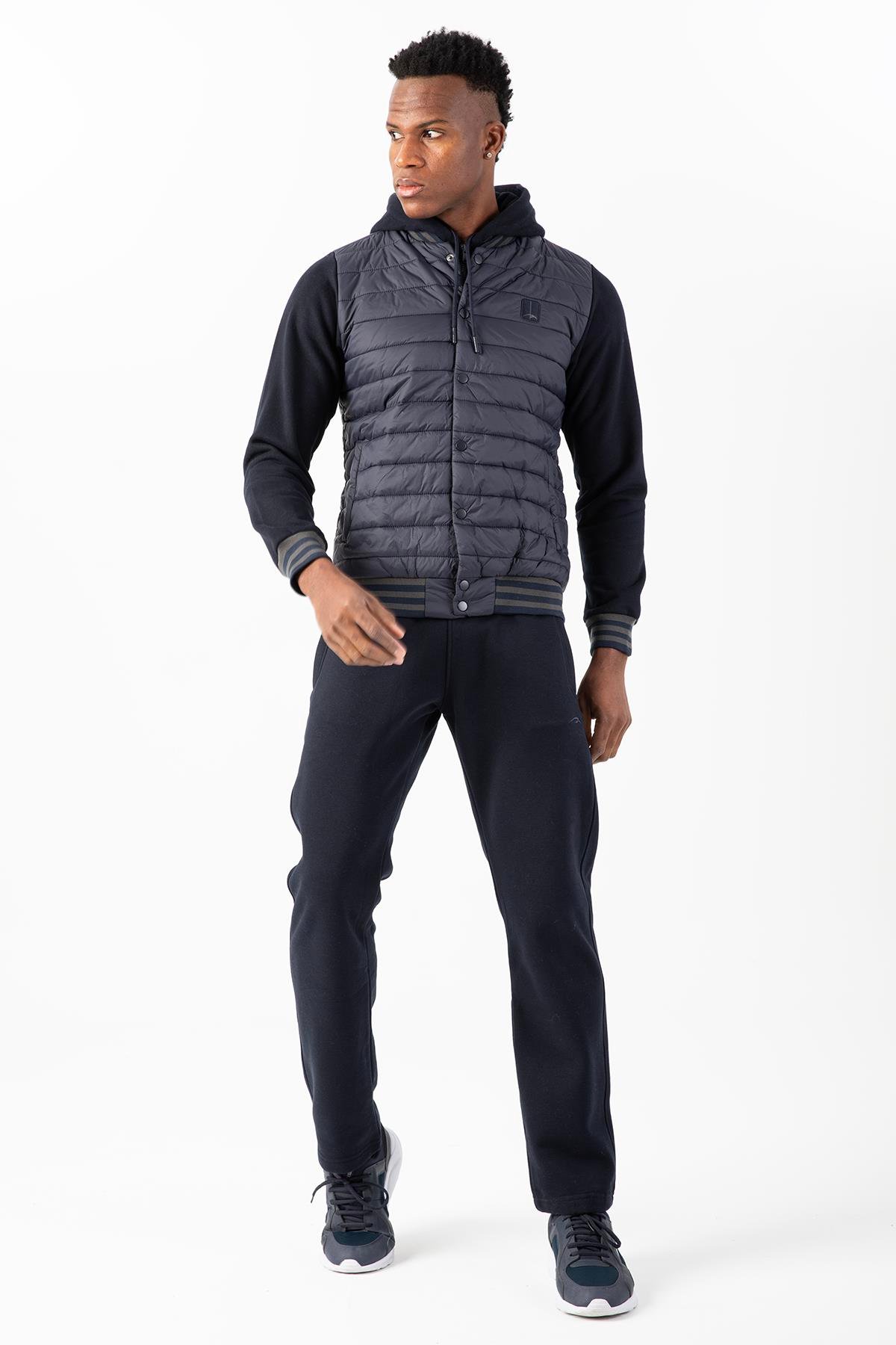 Maraton Sportswear Regular Erkek Hakim Yaka  Uzun Kol Outdoor Lacivert Mont 22352
