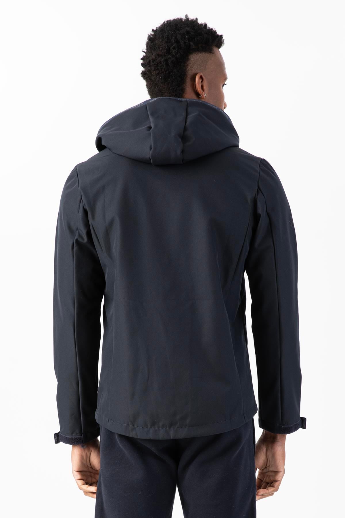 Maraton Sportswear Regular Erkek Kapşonlu  Takma Kol Outdoor Lacivert Ceket 21797