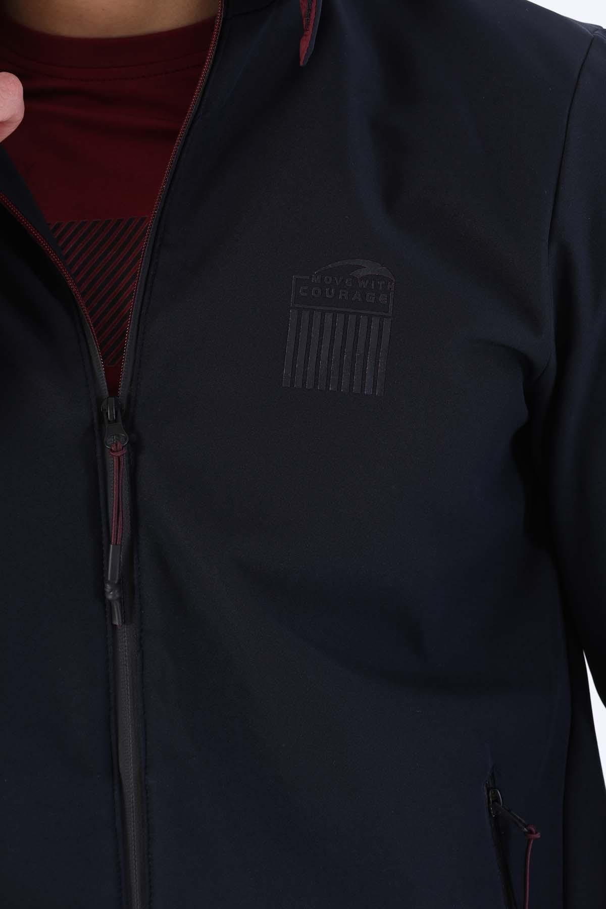 Maraton Sportswear Regular Erkek Kapşonlu  Uzun Kol Outdoor Lacivert Ceket 20384