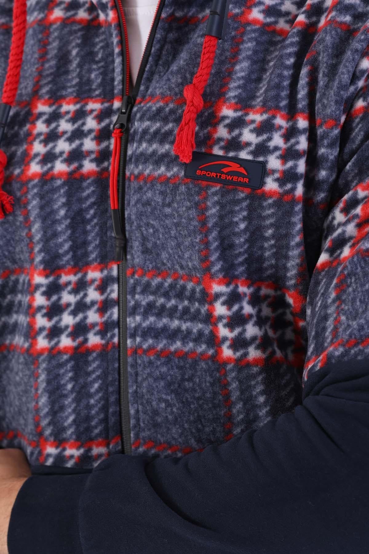 Maraton Sportswear Regular Erkek Kapşonlu  Uzun Kol Basic Eşofman Üstü 20230