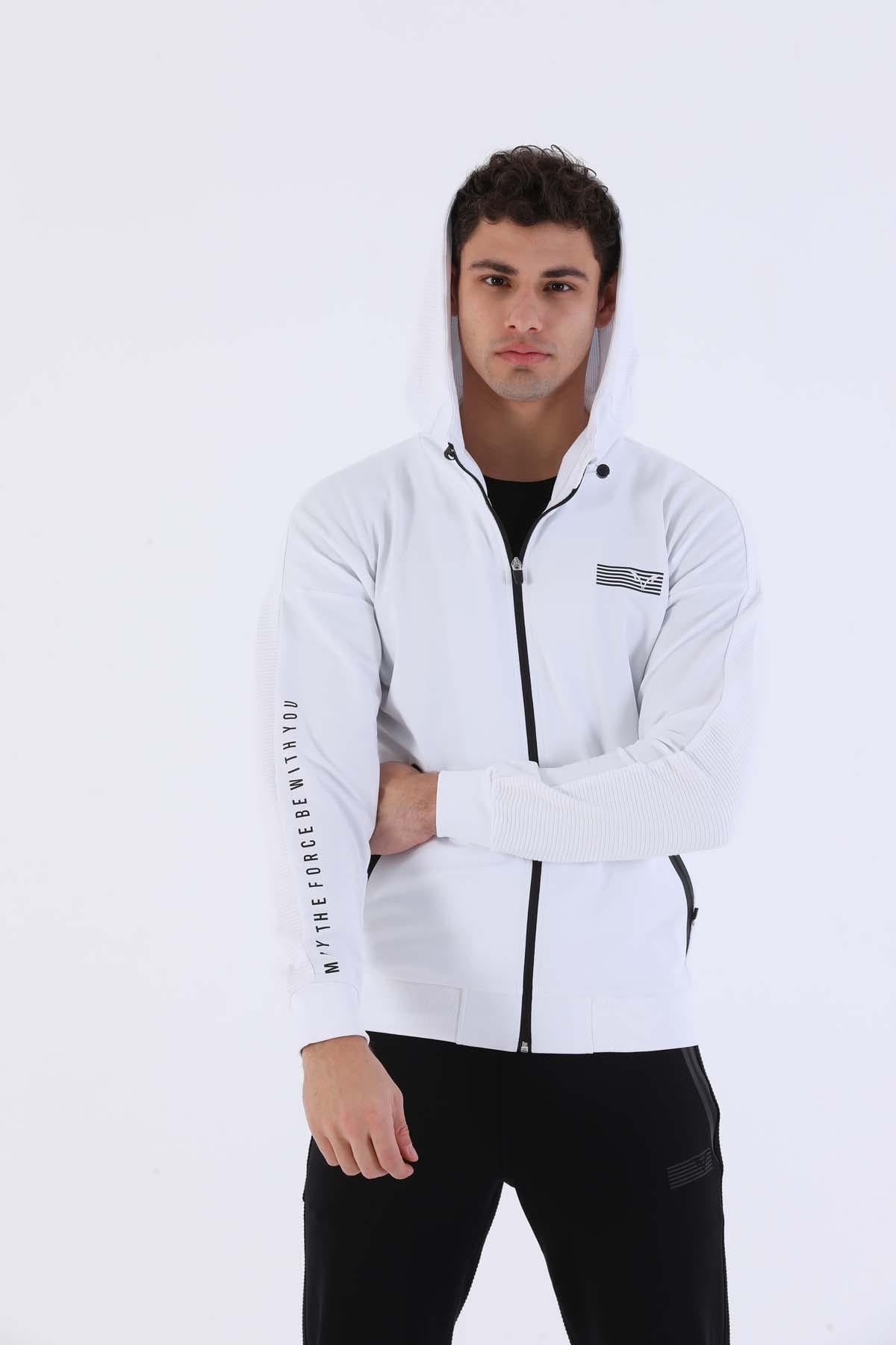 Maraton Sportswear Regular Erkek Kapşonlu  Uzun Kol Basic Eşofman Üstü 20643