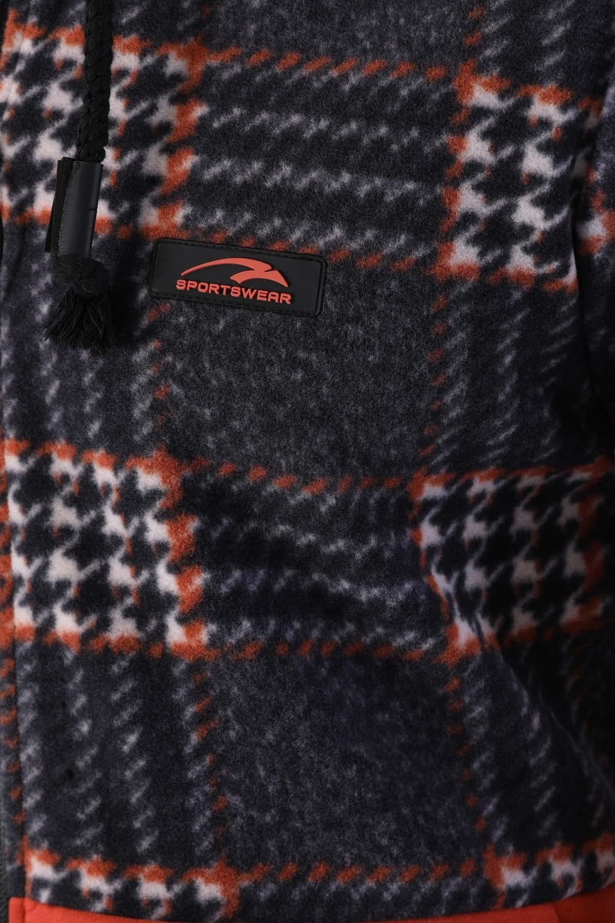 Maraton Sportswear Regular Erkek Kapşonlu  Uzun Kol Basic Eşofman Üstü 20230